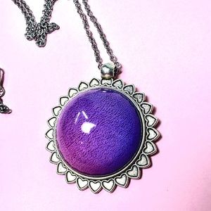 Mixed Purple and Pink Resin Petal Necklace